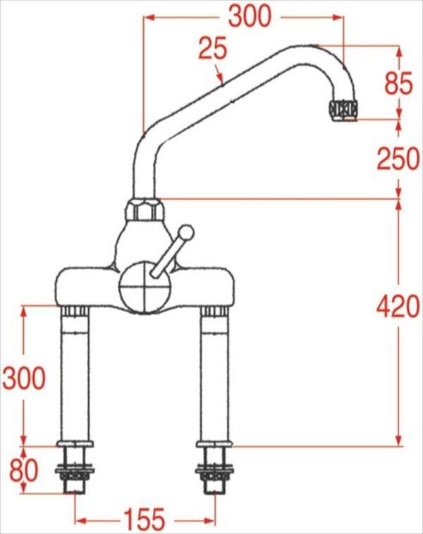 TWO-HOLE COUNTERTOP MIXER