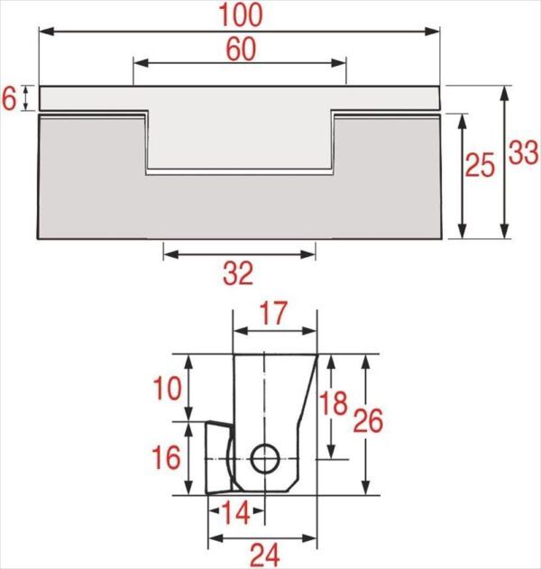 CHROME-PLATED HINGE 100 mm
