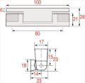 CHROME-PLATED HINGE 100 mm
