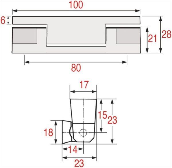CHROME-PLATED HINGE 100 mm