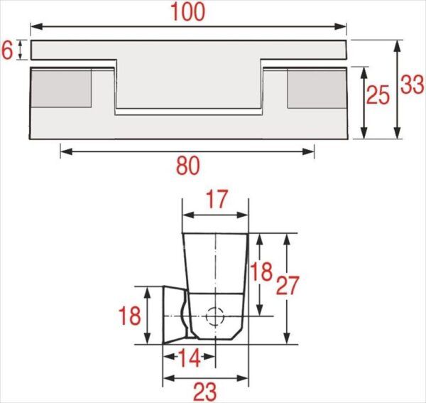 CHROME-PLATED HINGE 100 mm