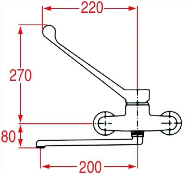 TWO-HOLE SINGLE-LEVER MIXER o 3/4"F