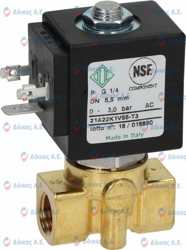 ΗΛΕΚΤΡΟΒΑΛΒΙΔΑ 2 ΔΡΟΜΩΝ 1/4" 24V 8W