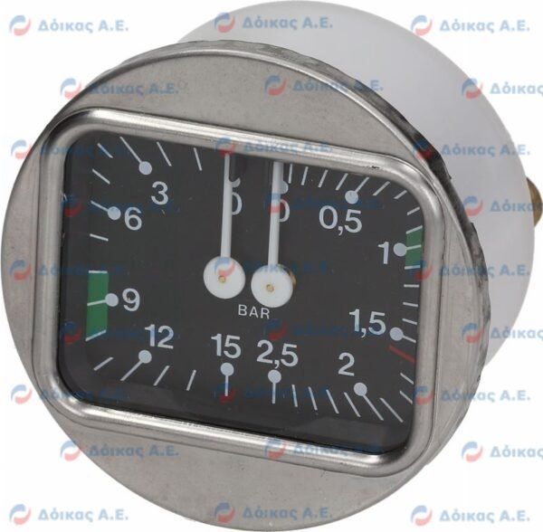 ΜΑΝΟΜΕΤΡΟ ΔΙΠΛΟ Φ63mm 2.5 ~ 15bar