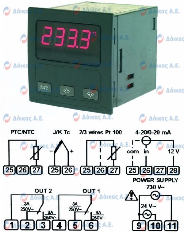 ΘΕΡΜΟΣΤΑΤΗΣ EV7402M6 1/K/PTC/NTC/PT100