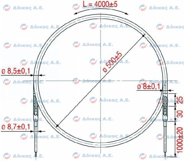 ΑΝΤΙΣΤΑΣΗ ΣΤΟΙΧΕΙΟΥ 4000mm 1500W 230V