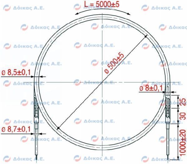 ΑΝΤΙΣΤΑΣΗ ΣΤΟΙΧΕΙΟΥ 5000mm 1900W 230V