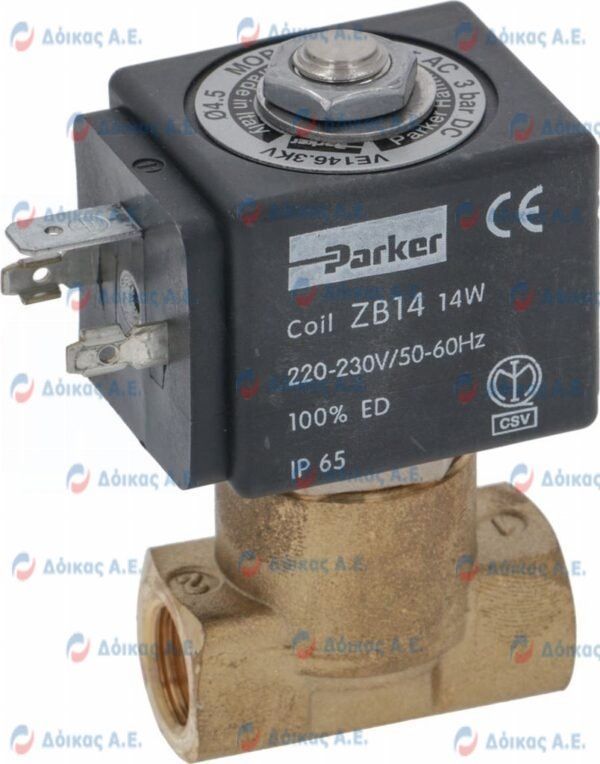 ΗΛΕΚΤΡΟΒΑΛΒΙΔΑ 1/4" 14W PARKER 2 ΔΡΟΜΩΝ 230V 50/60Hz
